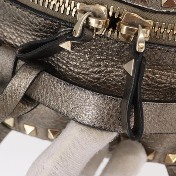 VALENTINO Rock Studs Backpack Leather Silver Gold Auth BA9400 main image 14